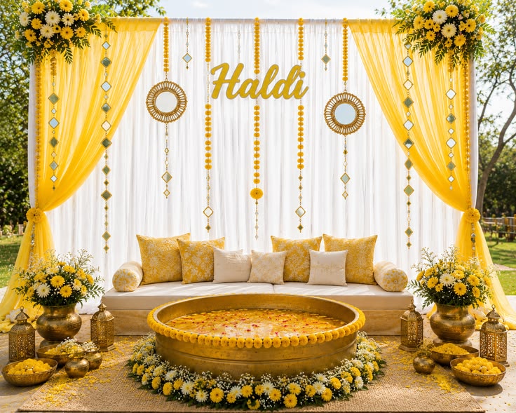 Traditional Mehendi Backdrop