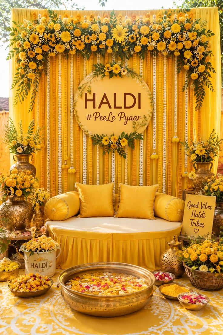 Classic Marigold Haldi Backdrop