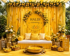 Outdoor Umbrella Haldi Setup