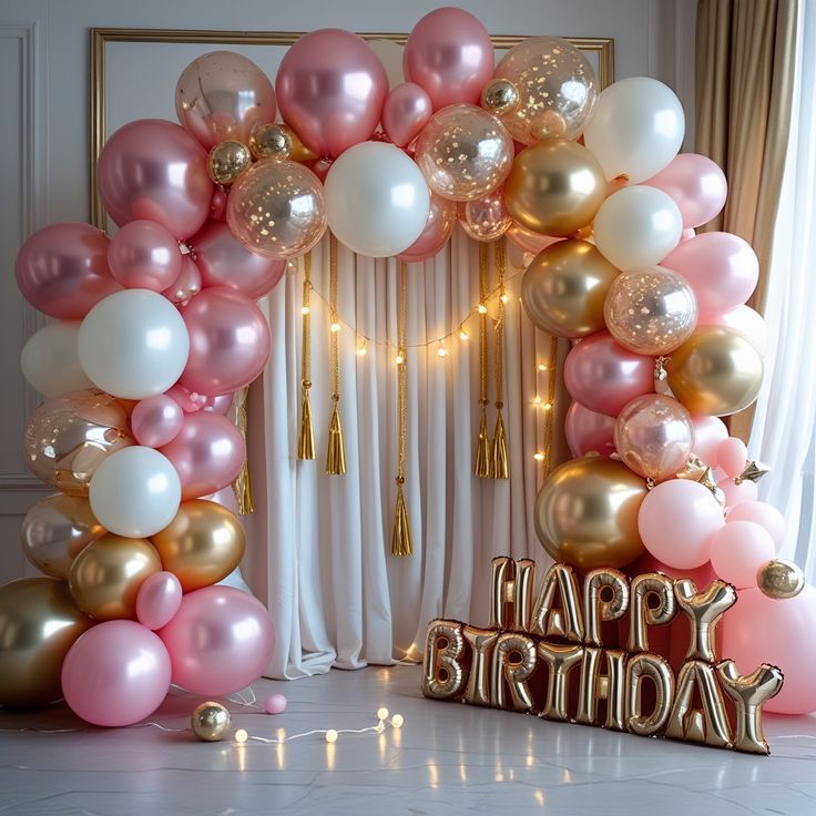 Pink Floral Birthday Wall